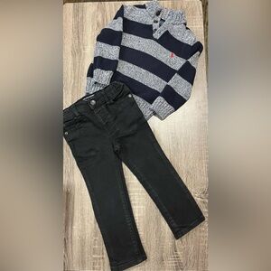 Striped Navy and Gray Kids Shirt